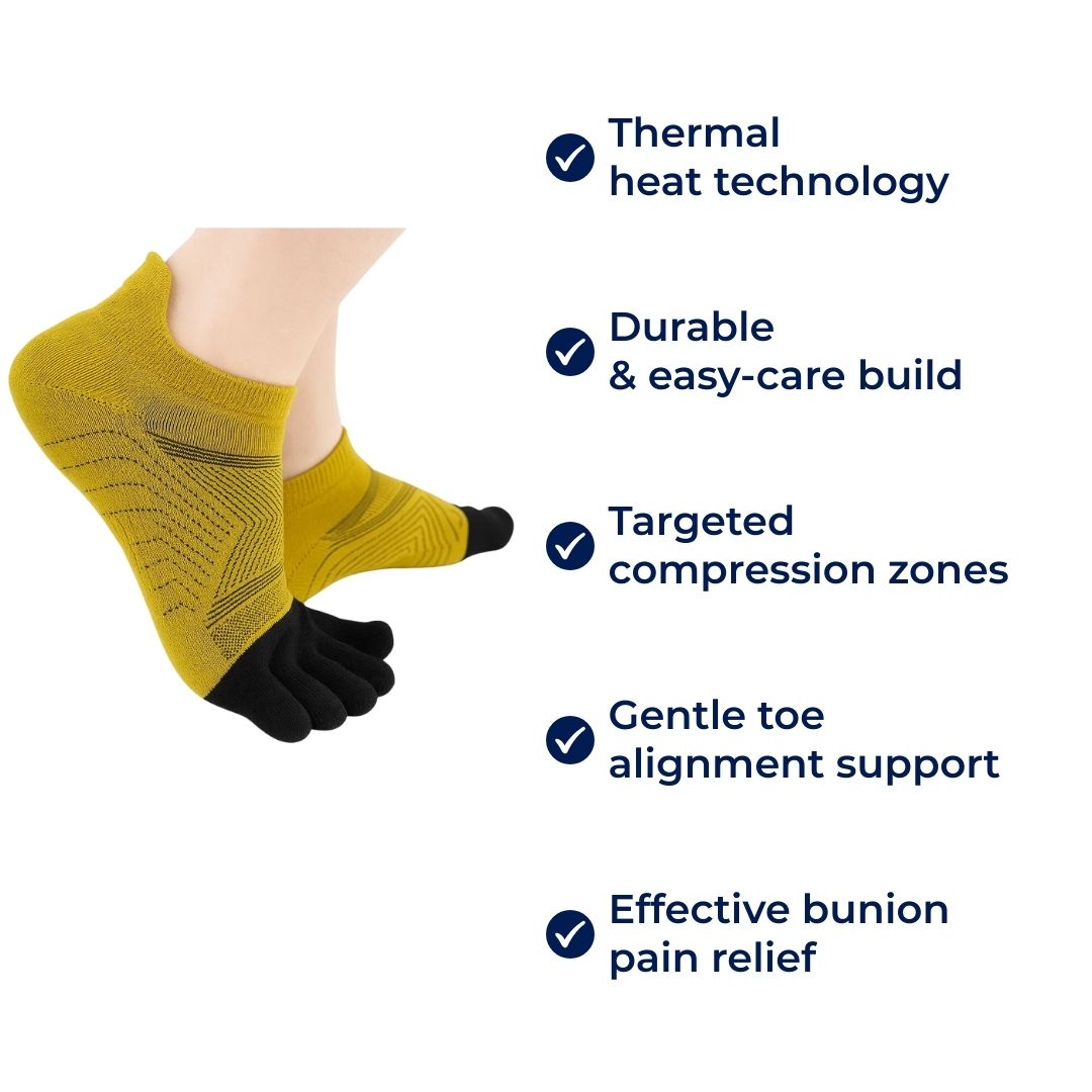 FootWarmth | Bunion Compression Socks – Thermal Heat – Five‑Toe Design – Reduces Swelling – Improves Alignment – Pain Relief