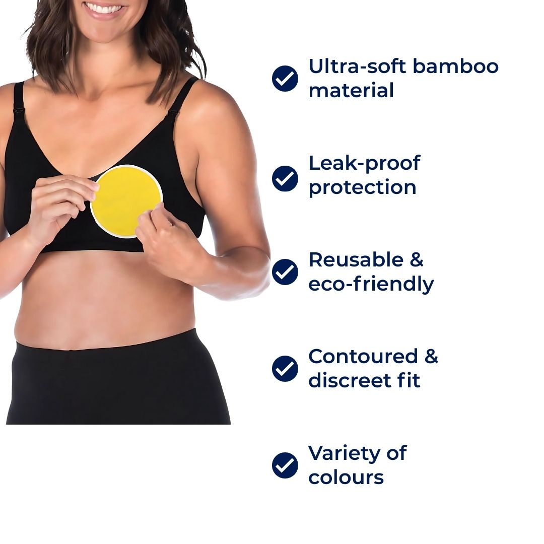 MumLeaf | Reusable Nursing Pads – Leak‑Proof – Comfortable to Wear - Bamboo Soft – Breastfeeding Mums