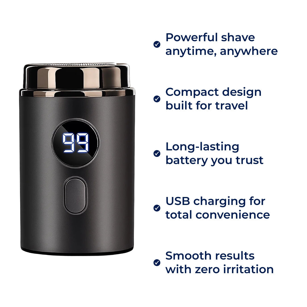 SwiftGroom | Travel Electric Razor – Compact USB Shaver – Waterproof IPX7 – Smooth Portable Grooming for Men with Close Shave Comfort