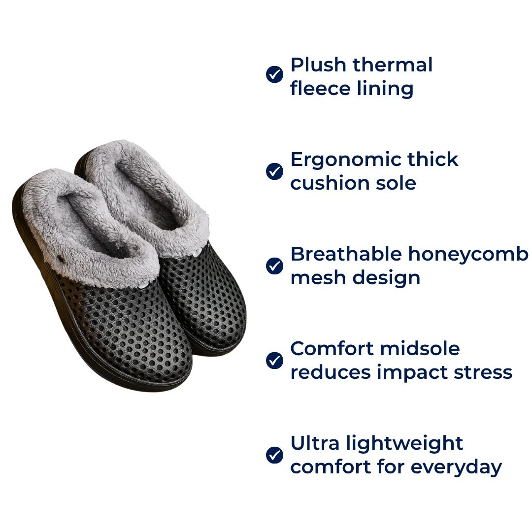 FrostEase | Winter House Slippers – Non-Slip Thick Sole – Plush Lined Indoor Shoes for Cold Feet – Extra Warm Comfort, Support & Relief