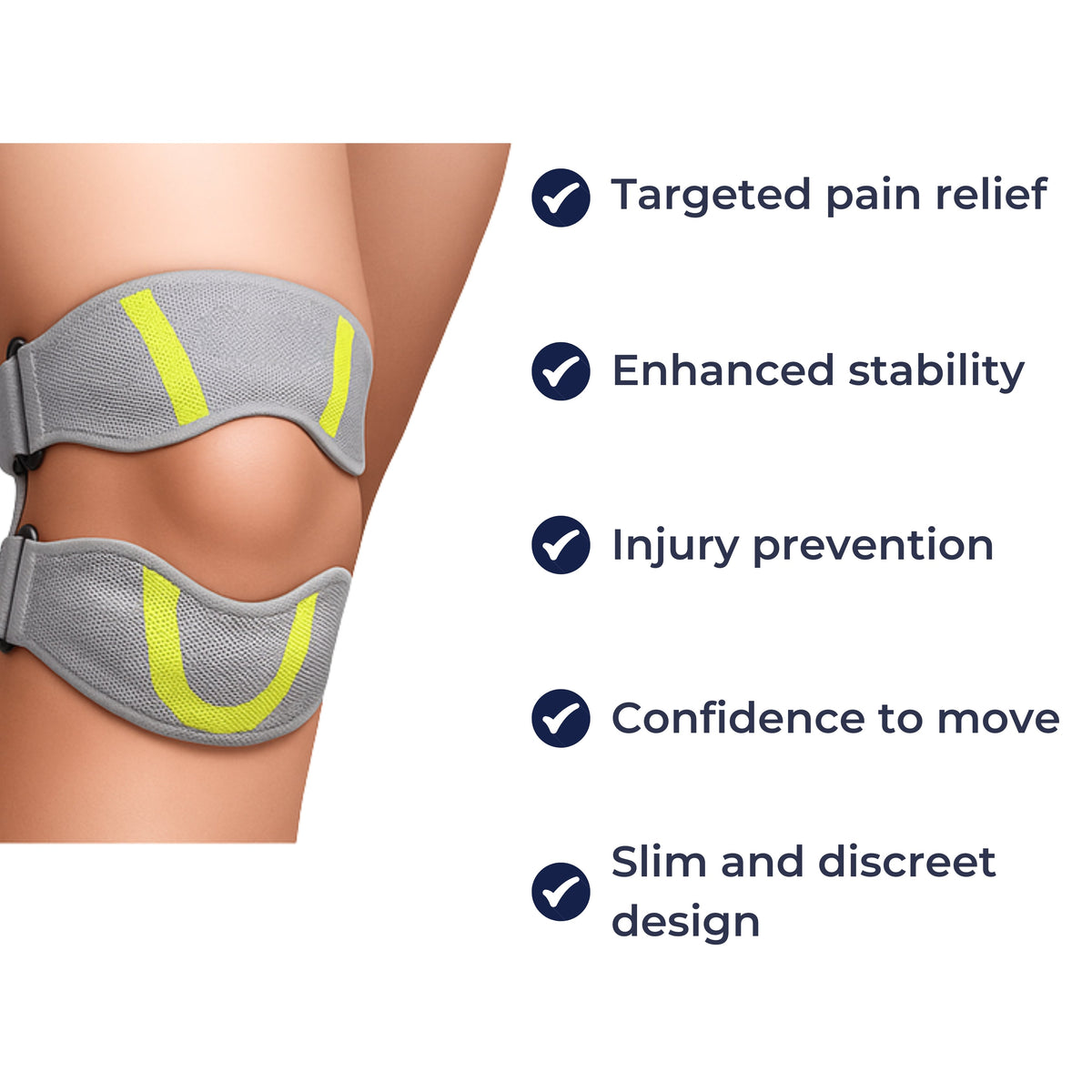 KneeGuard | Patella Strap Support – Pain Relief for Jumper’s Knee – Breathable Adjustable Non-Slip – Runners & Active Users