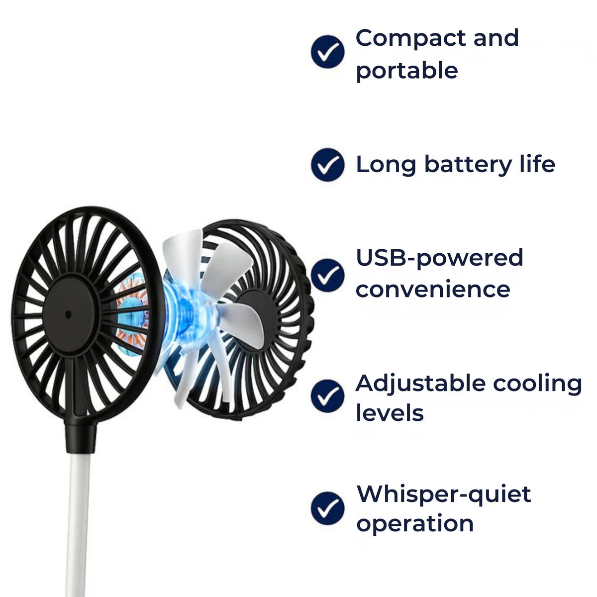BreezeMate | USB Cooling Mini Fan – Silent Operation – Lightweight Pocket Size – Powerful Breeze – Comfort for Desk Office Commute