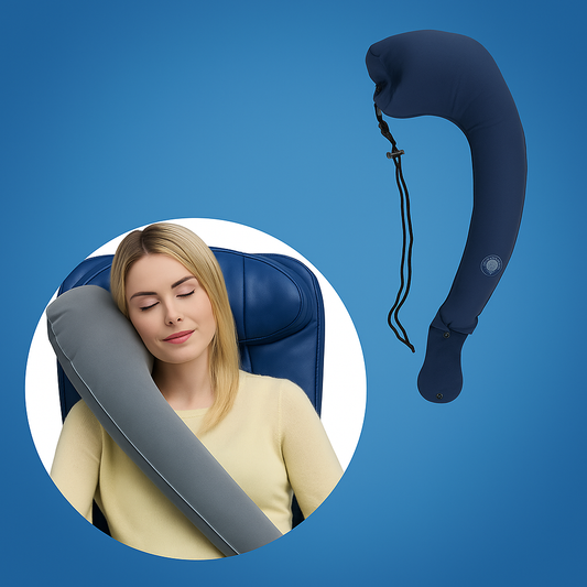 AirNest | Inflatable Travel Pillow – Ultra Compact Quick Inflate – Ergonomic Neck Support – Plane Car Travel & Easy Pack Away