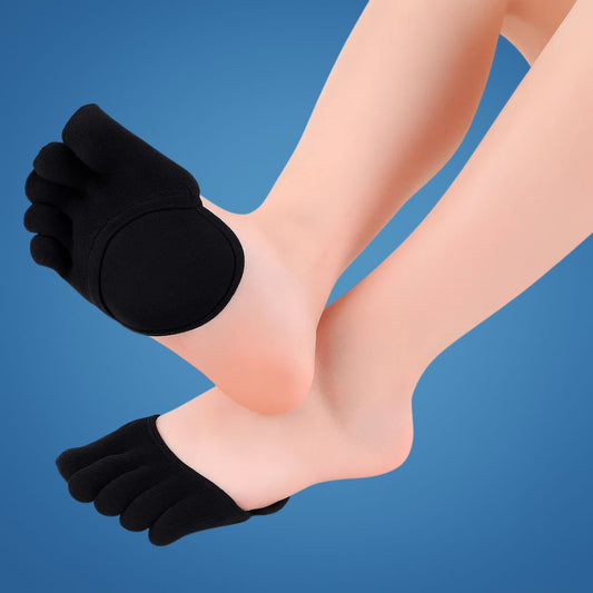 ToeEase | Five-Toe Socks – Cushioned Forefoot – Discreet Breathable No-Show Style – Blister Prevention – Comfort for Work and Leisure
