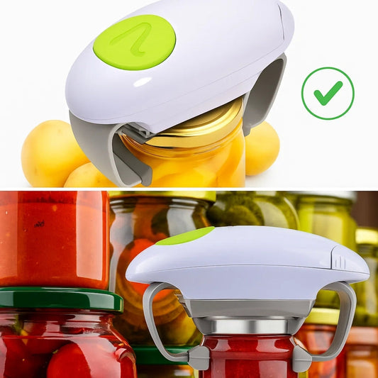 KitchenEase | Automatic Can Opener – Smooth Edge Safety – Battery Powered – One‑Touch Ease – Prevents Cuts – Ideal for Seniors & Cooks