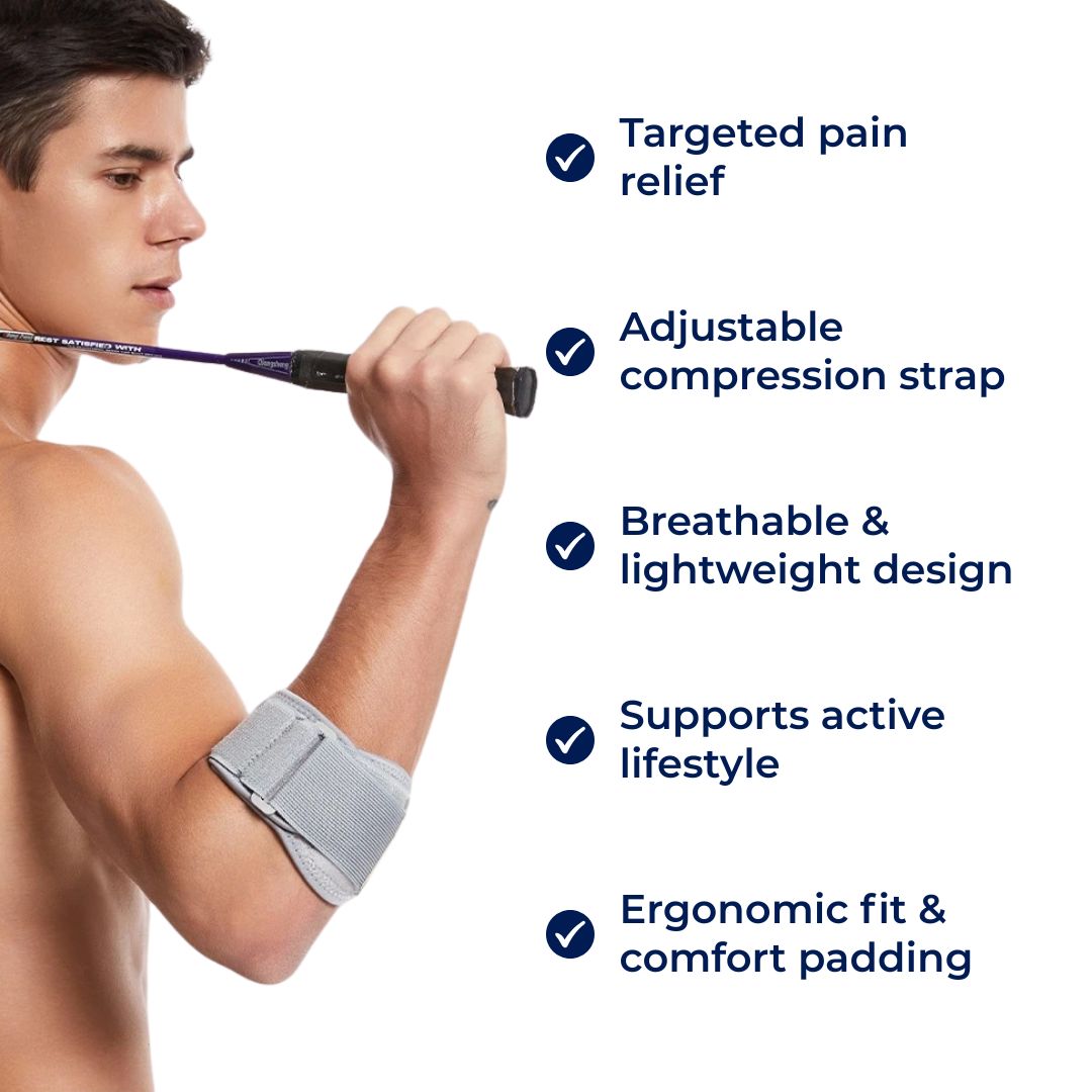 ElbowEase | Tennis Elbow Strap – Adjustable Compression – Breathable Lightweight Design – Sports & Work Support