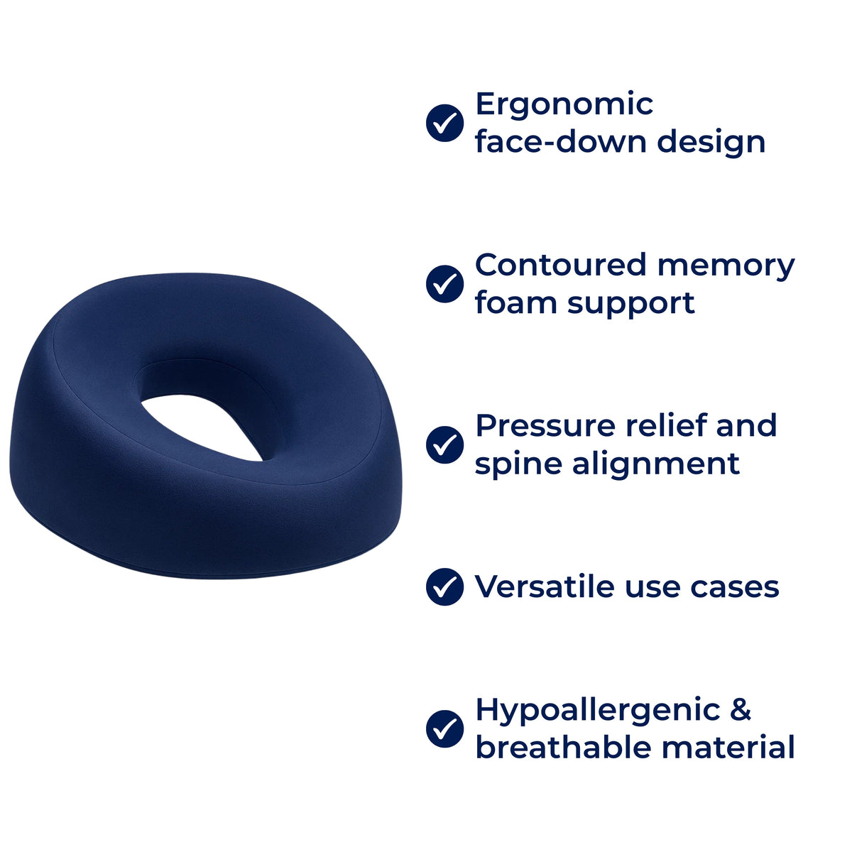 FaceEase | Face‑Down Pillow – Pressure Relief Support – Contoured Memory Foam – Ideal for Massage Beauty & Stomach Sleeping