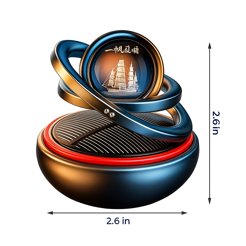 EcoFresh | Solar Car Air Freshener – Odour Elimination – Continuous Fragrance – Stylish Dashboard Design – No Batteries Needed