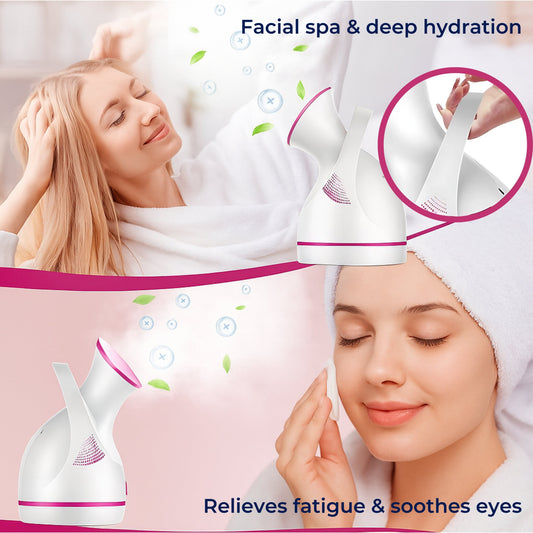 PureGlow | Professional Facial Steamer – Deeply Hydrates, Opens Pores, Boosts Circulation & Soothes Skin – Face Humidifier & Detox Tool