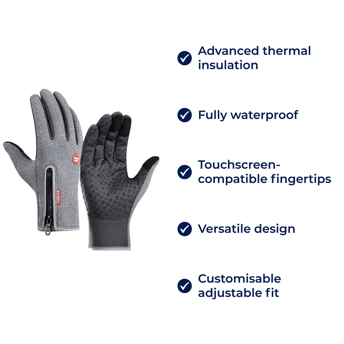 ThermaGuard | Thermal Gloves for Men & Women – Waterproof, Touchscreen Winter Gloves for Outdoor Sports