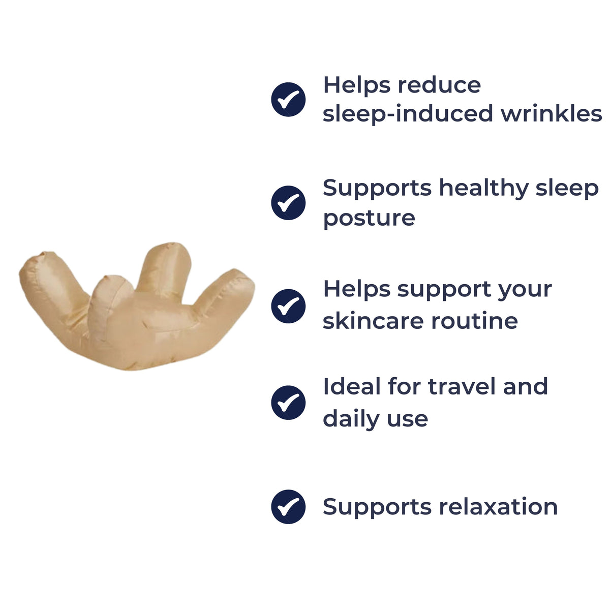 SkinRest | Anti Wrinkle Face Pillow – Cooling Memory Foam – Contoured Pressure Relief – Side Back Stomach Sleepers