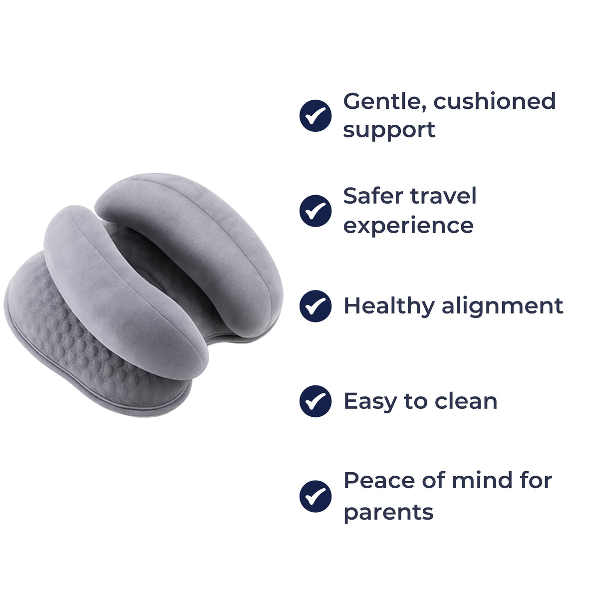 SnugNest | Baby Car Seat Head Support Pillow – Prevents Head Flop – Breathable Cotton – For Newborns and Infants