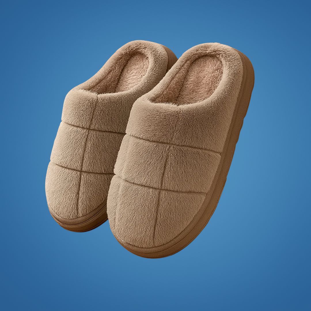 SnugSole | Thick Sole House Slippers – Non Slip – Plush Lining – Warm Cushion Support – Relieves Cold Feet & Improves Comfort Indoors