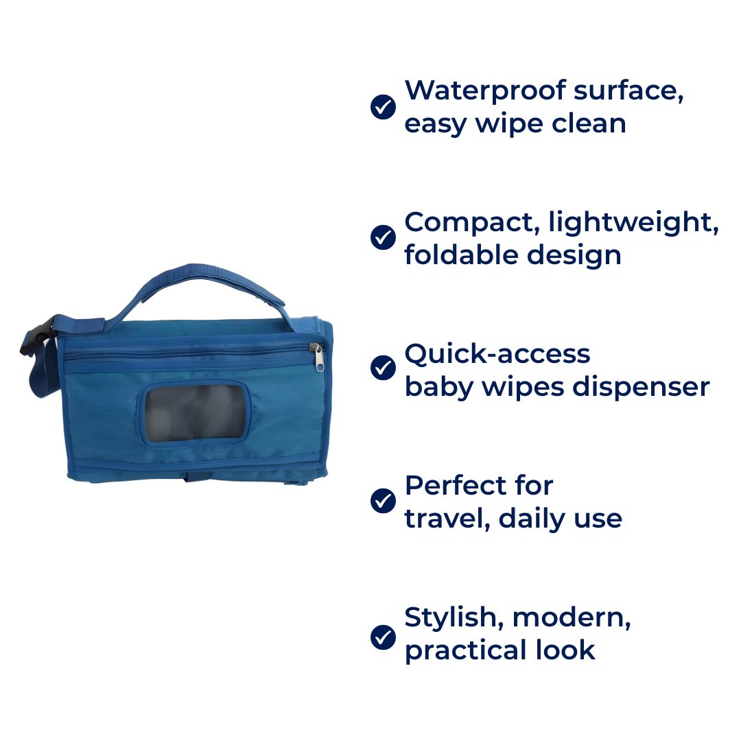NappyEase | Portable Changing Mat – Waterproof – Foldable with Pockets – Easy Clean Comfort – Stress-Free Travel for Parents & Babies