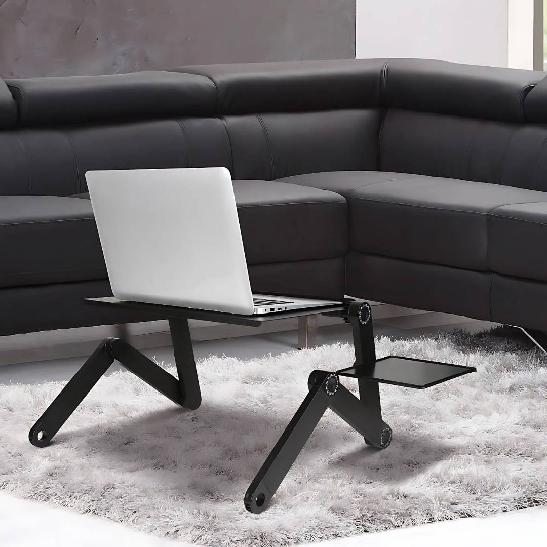 ErgoElevate Adjustable Laptop Stand | for Bed - Couch - Desk - Cooling Function for Comfort and Productivity