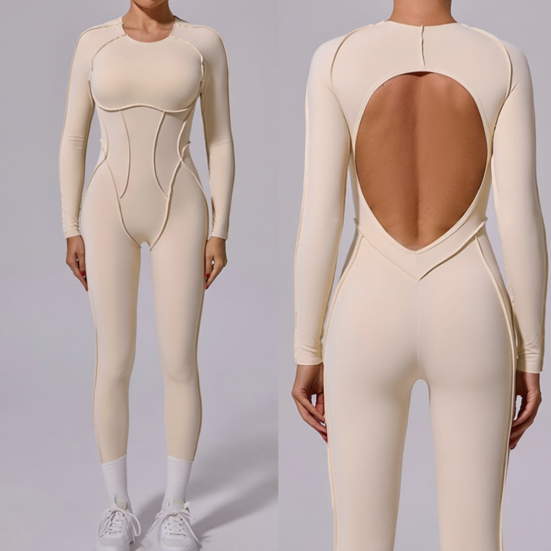 FitCurve | Women’s Fitness Bodysuit – Open Back Ventilation – Breathable Lightweight Fabric – Stay Cool, Move Freely, Train Harder