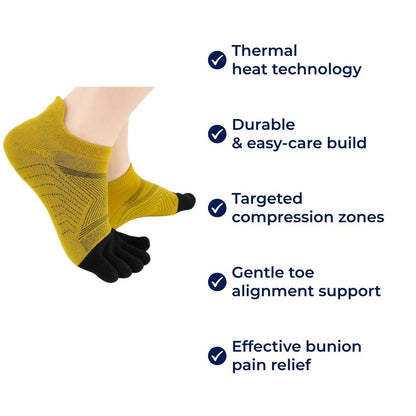 FootWarmth | Bunion Compression Socks – Thermal Heat – Five‑Toe Design – Reduces Swelling – Improves Alignment – Pain Relief