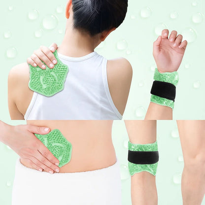 FlexiTherm | Hot Cold Compress Wrap – Pain Relief – Flexible Gel-Bead Pack – Reduces Swelling – Reusable for Sports Injury Recovery