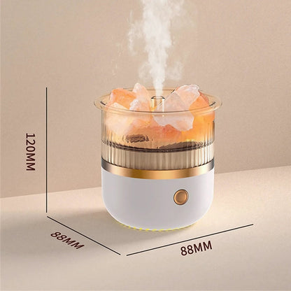 SereniGlow Crystal Salt Humidifier | USB Aroma Diffuser – Night Light & Air Purifier – For Relaxation, Stress Relief & Improved Air Quality