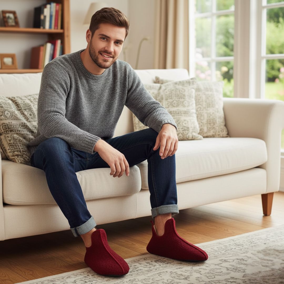 SnugStride | Winter Slippers – Non-Slip Plush Indoor Shoes – Thick Memory Foam Sole – Keeps Feet Warm, Comfy and Protected at Home