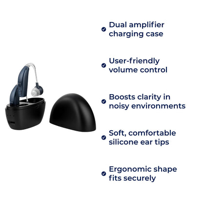 ClearHear | Hearing Amplifier – Boosts Hearing Clarity – Rechargeable & Lightweight – Reduces Background Noise – Ideal for Seniors