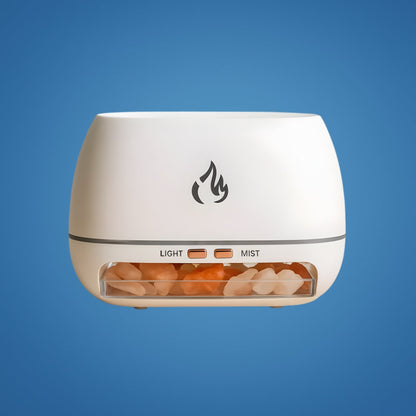 SaltAura | Humidifier Diffuser – Relieves Dry Air and Aids Sleep – Himalayan Salt Crystal, Quiet Mist and Calming Home Air Wellness