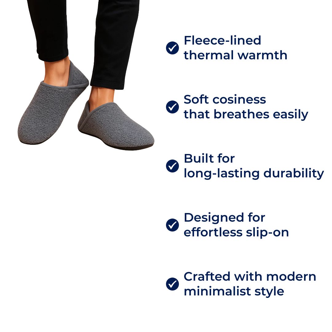 StayCosy | Warm Men’s House Slippers – Fleece-Lined Comfort – Non-Slip Sole – Relieves Cold Feet – Keeps You Cosy All Winter Indoors
