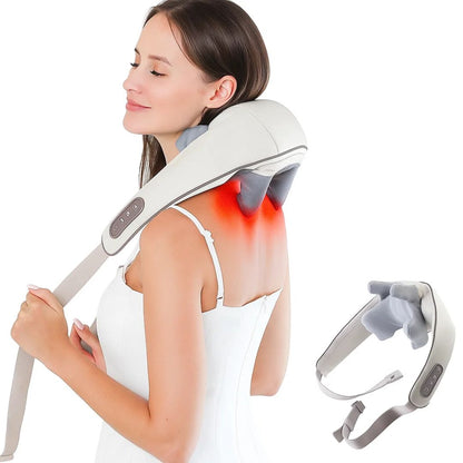 RelaxaPro | Shiatsu Neck Massager – Heated Relief – Cordless Design – Ideal for Office & Home Use