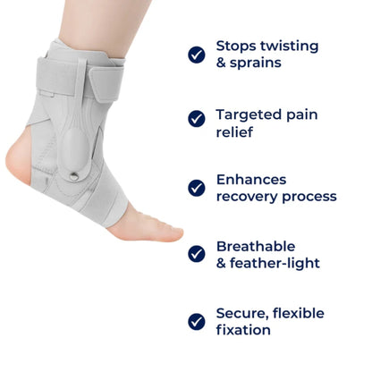 StabilEase Ankle Support Brace – Prevents Twisting – Breathable Lightweight – Pain Relief – Injury Recovery – Everyday Comfort