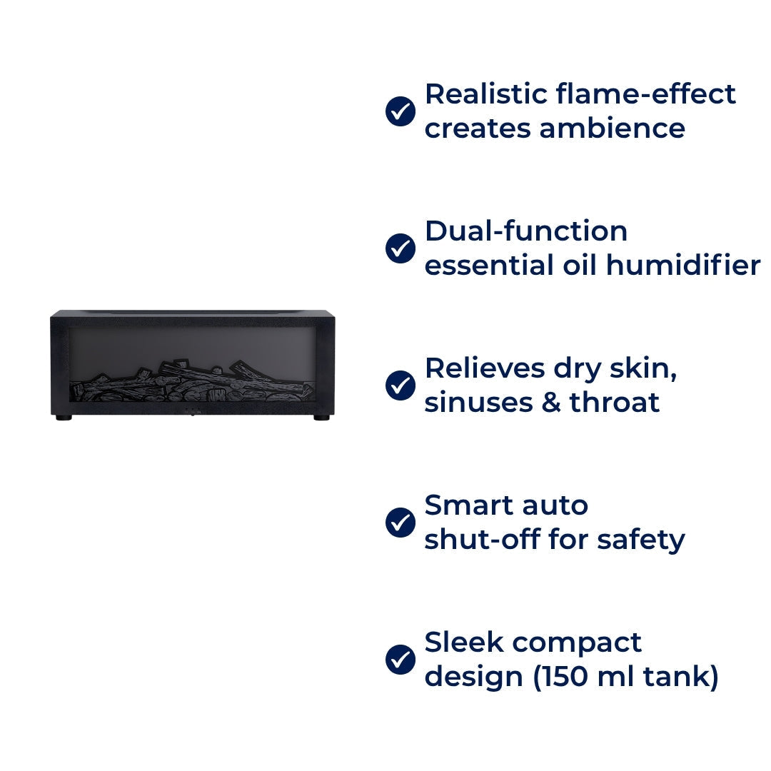 CalmAura | Essential Oil Diffuser Humidifier – Deep Sleep & Dry-Air Relief – Quiet USB-Powered 150 ml Tank – Bedroom & Living Room