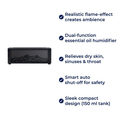 CalmAura | Essential Oil Diffuser Humidifier – Deep Sleep & Dry-Air Relief – Quiet USB-Powered 150 ml Tank – Bedroom & Living Room