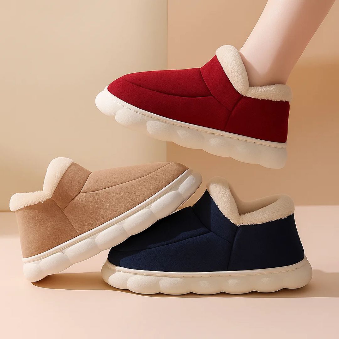 ComfiTread | Winter Slippers – Non-Slip Thick Sole Support – Soft Plush Lining – Extra Warm Comfort & Pain Relief on Cold Hard Floors