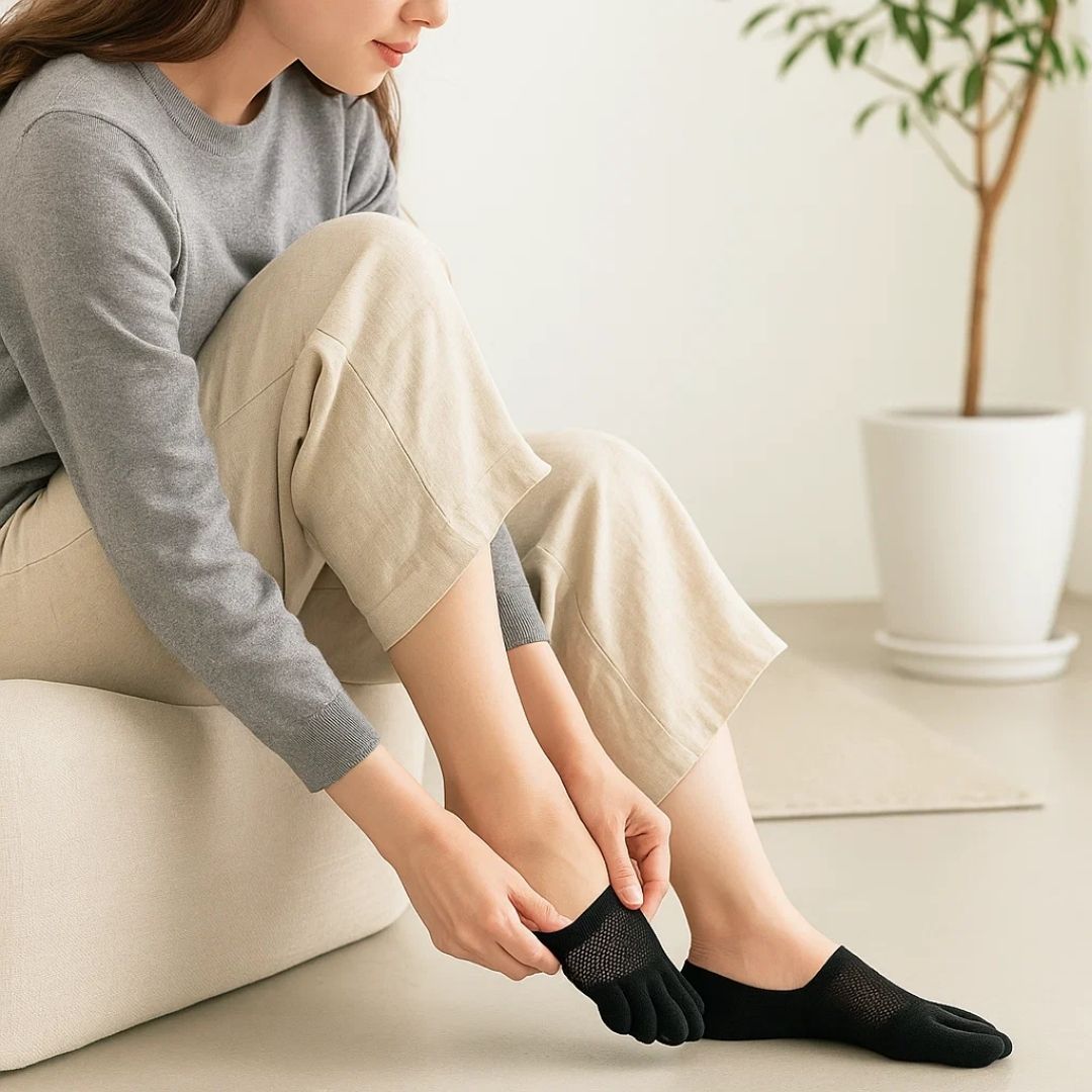 CoolStride | Invisible Toe Socks – Breathable Mesh for Sweat Control – Invisible Anti-slip Fit – Summer Trainers & Walking Comfort