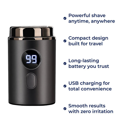 SwiftGroom | Travel Electric Razor – Compact USB Shaver – Waterproof IPX7 – Smooth Portable Grooming for Men with Close Shave Comfort