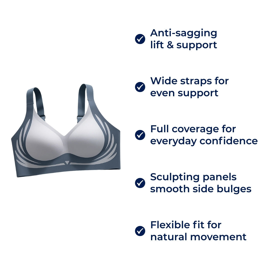 LiftEase | Comfortable Wireless V‑Neck Bra – Anti‑Sagging Lift – Breathable Padded Support – All‑Day Comfort – Ideal for Daily Wear