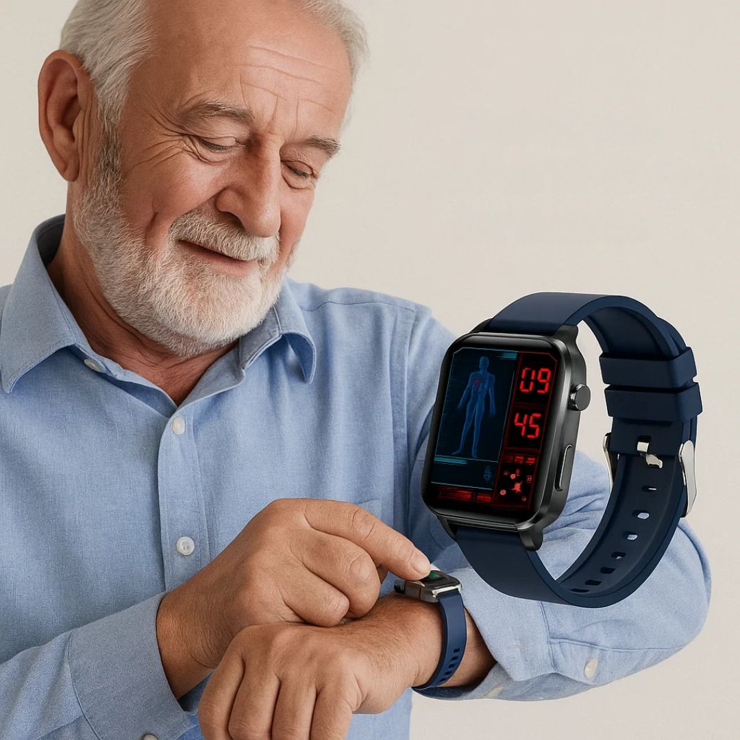 GlucoWell | Non-Invasive Diabetes Smartwatch – Blood Sugar Monitor – HD Display – Pain-Free Glucose Tracking for Adults