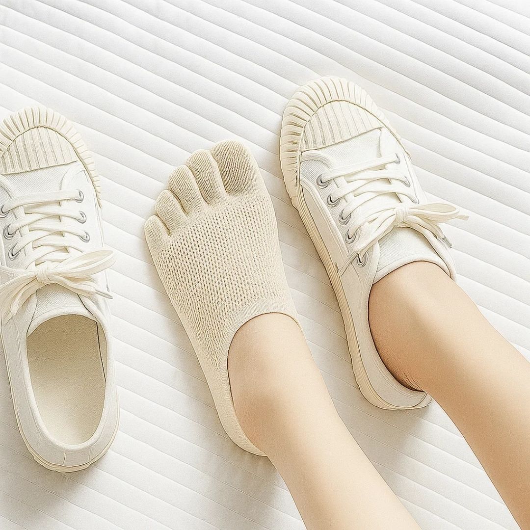 CoolStride | Invisible Toe Socks – Breathable Mesh for Sweat Control – Invisible Anti-slip Fit – Summer Trainers & Walking Comfort