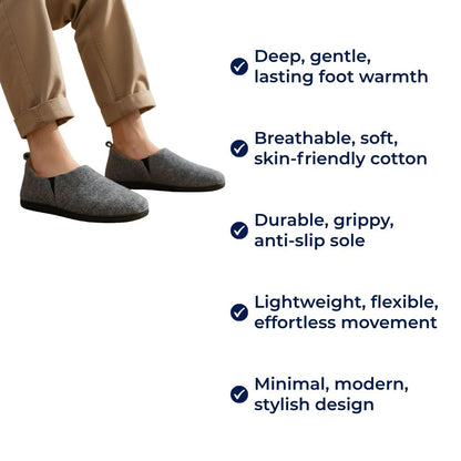CozyStride | Warm House Slippers – Memory Foam Cushioning – Insulated Breathable Cotton – Relieves Cold Feet and Supports All-Day Comfort