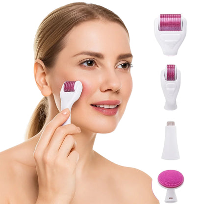 DermaGlow Microneedling Derma Roller Kit – Anti-Ageing – Titanium Needles – Home Skincare for Women