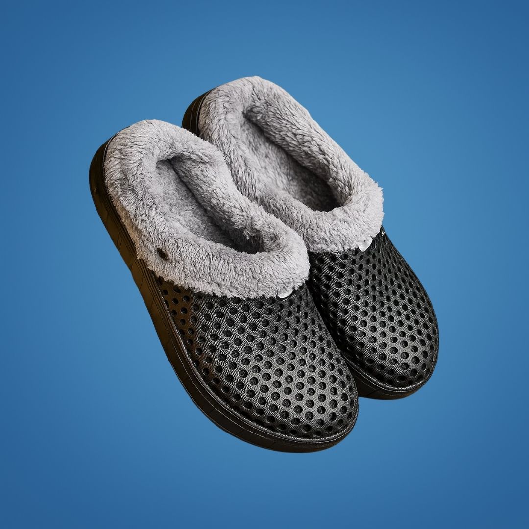 FrostEase | Winter House Slippers – Non-Slip Thick Sole – Plush Lined Indoor Shoes for Cold Feet – Extra Warm Comfort, Support & Relief
