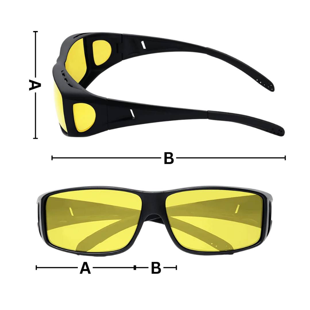 DriveBright Night Driving Clarity Glasses | Enhanced Vision - Anti-Glare Glasses - UV Protection - Reduced Eye Strain During Night Drives