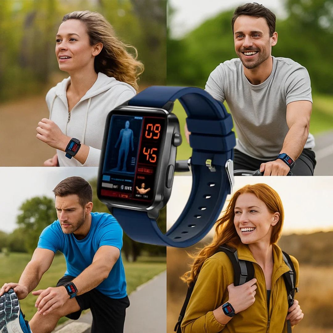 GlucoWell | Non-Invasive Diabetes Smartwatch – Blood Sugar Monitor – HD Display – Pain-Free Glucose Tracking for Adults