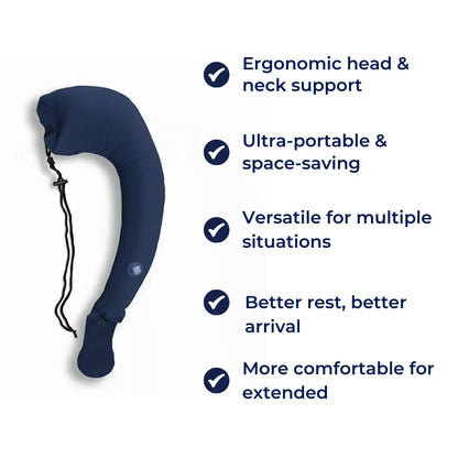 AirNest | Inflatable Travel Pillow – Ultra Compact Quick Inflate – Ergonomic Neck Support – Plane Car Travel & Easy Pack Away