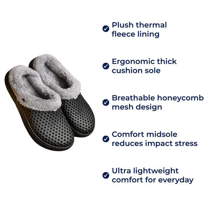 FrostEase | Winter House Slippers – Non-Slip Thick Sole – Plush Lined Indoor Shoes for Cold Feet – Extra Warm Comfort, Support & Relief