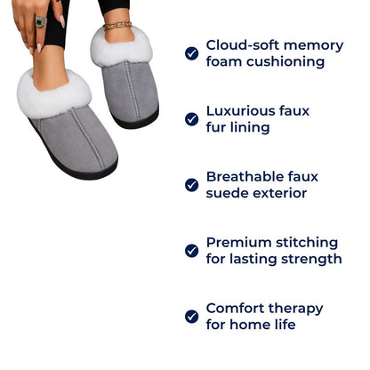 SnuggleStep | Warm Indoor Footwear – Memory Foam Sole – Faux Fur Lining – Anti-Slip Grip – All-Day Comfort & Pain Relief on Hard Floors