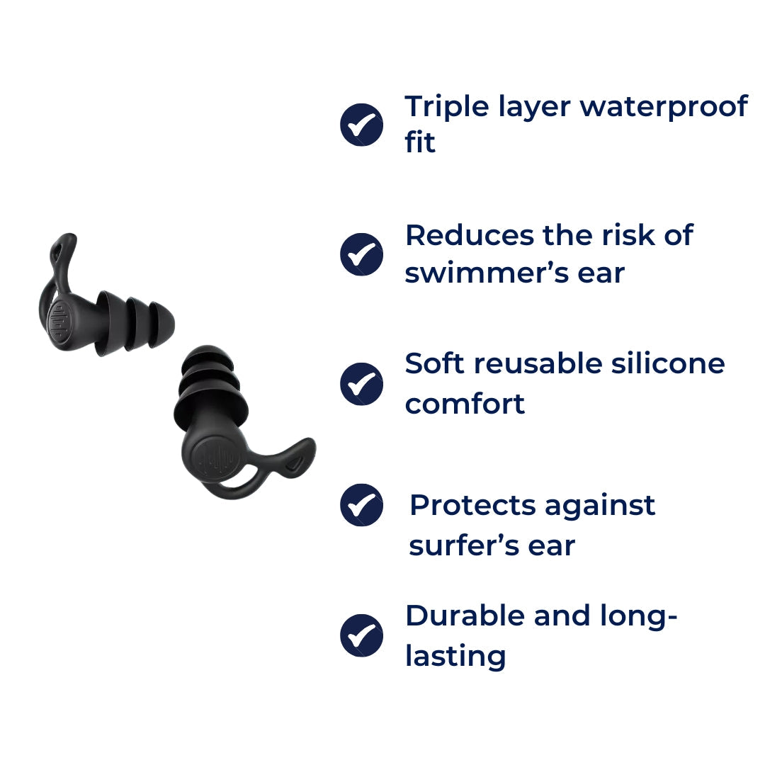 AquaSeal | Swimming Earplugs – Triple Layer Waterproof Fit – Soft Reusable Silicone – Swimmers Preventing Water In Ears