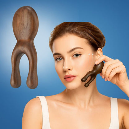 MeritWood | Facial Meridian Comb – Lift & De-Puff – Satin Sandalwood – Smooth Skin & Relaxation – Daily Renewal for Tired Skin