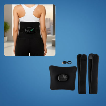 BackEase | Back Massager Belt – Red Light Therapy & Vibration – Rechargeable Heated Wrap – Eases Back Pain, Stiffness & Muscle Aches