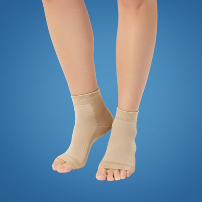 HeelEase | Gel Heel Repair Socks – Moisturising Gel Lining – Cushioned Open-Toe – Softens Cracked Heels Overnight – For Foot Relief Comfort