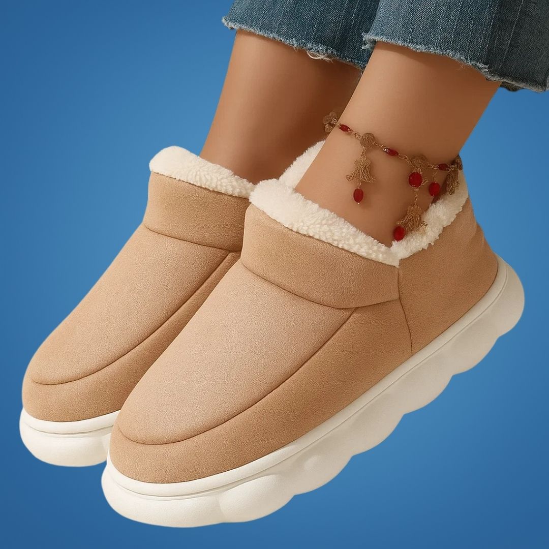 ComfiTread | Winter Slippers – Non-Slip Thick Sole Support – Soft Plush Lining – Extra Warm Comfort & Pain Relief on Cold Hard Floors